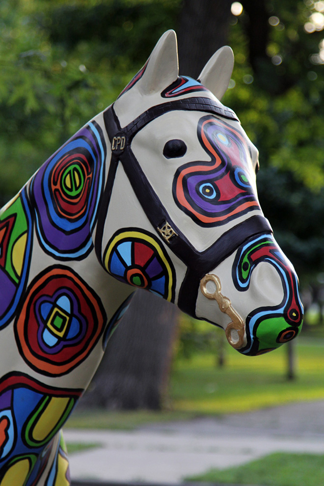 Tony Passero Horses of Honor Stained Glass Horse Headshot