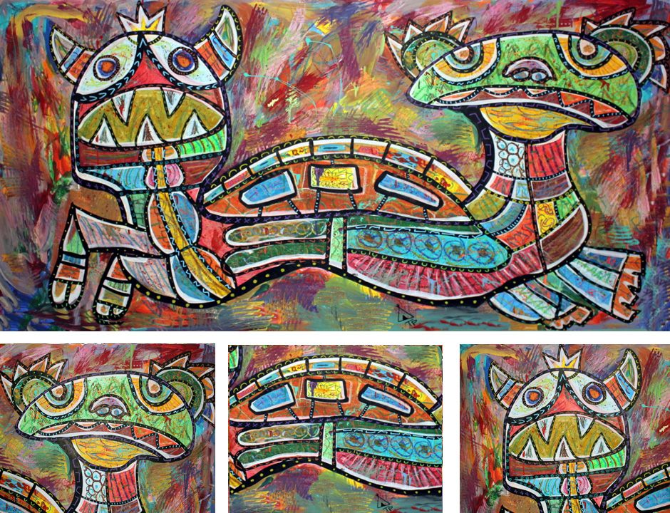 Tony Passero Painting Duality Series Doubleness  Detail