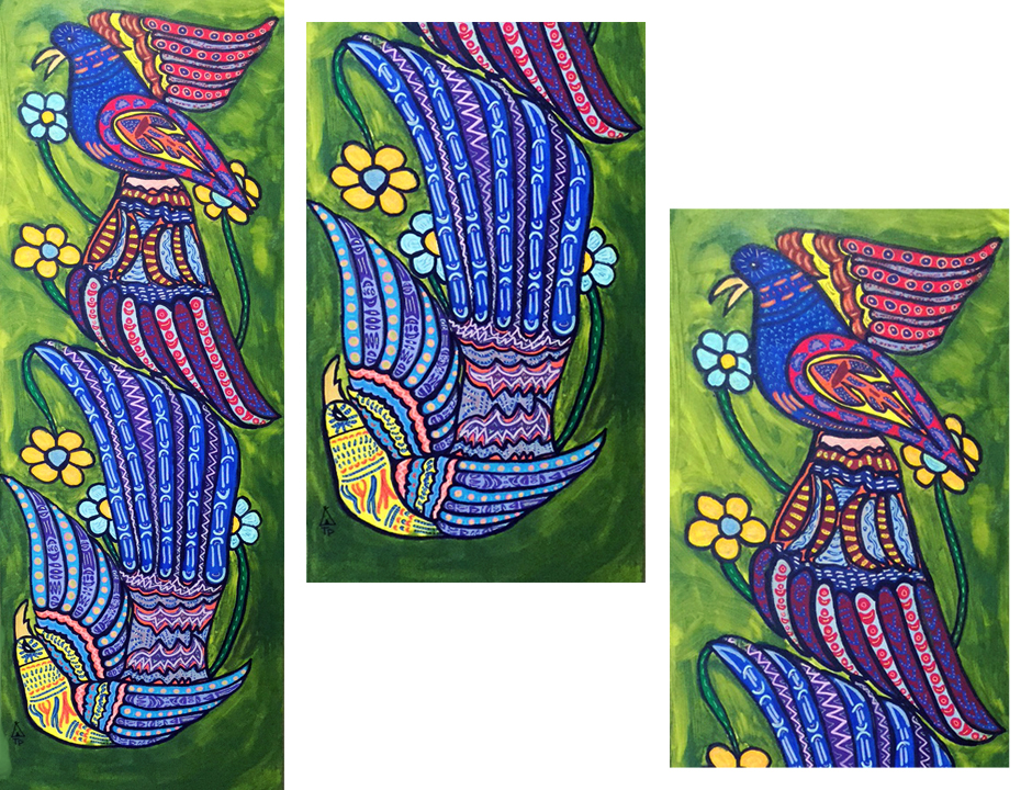 Tony Passero Painting Sister Birds Detail 